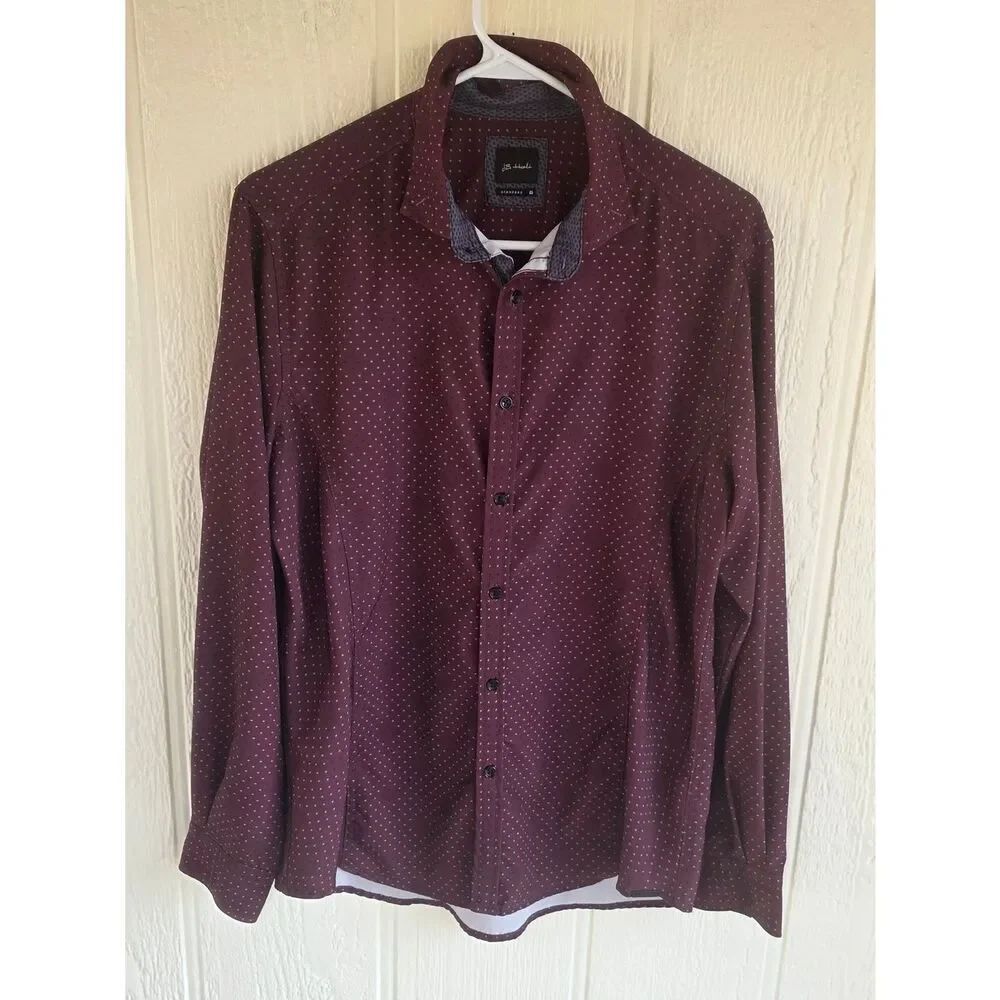 Men’s J.B. Holt By Buckle Burgundy Dot Button-Down Shirt